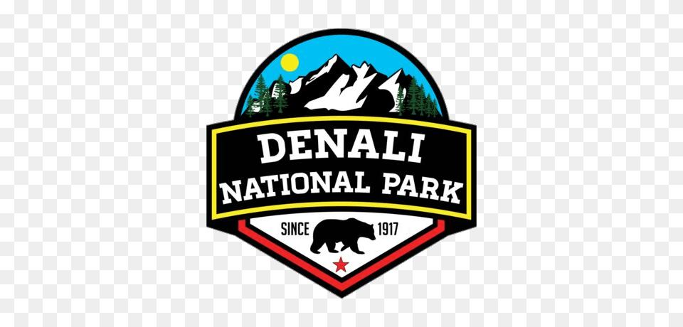 Denali National Park Colourful Sticker, Logo, Animal, Bear, Mammal Free Transparent Png