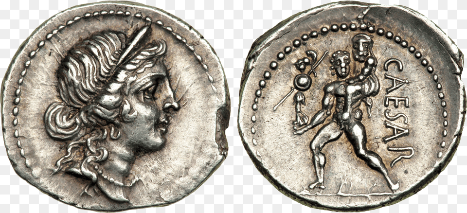 Denarius C 1968 S 25c Pcgs, Coin, Money, Person, Face Free Png Download