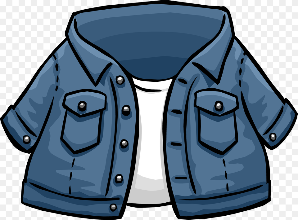 Denim Jacket Clipart Club Penguin Jacket, Clothing, Coat, Pants, Shirt Free Png