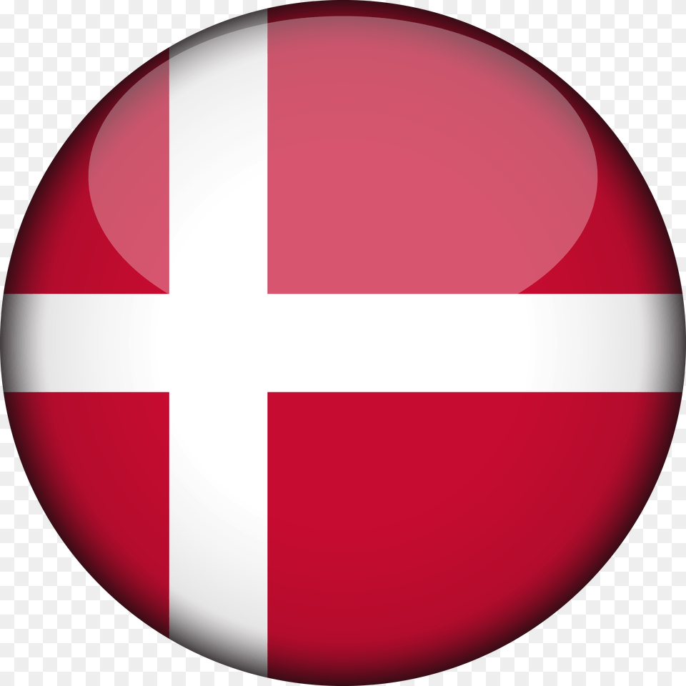 Denmark Flag 3d Round Xl Transparent Denmark Flag Circle, Sphere, Logo, Disk Free Png Download