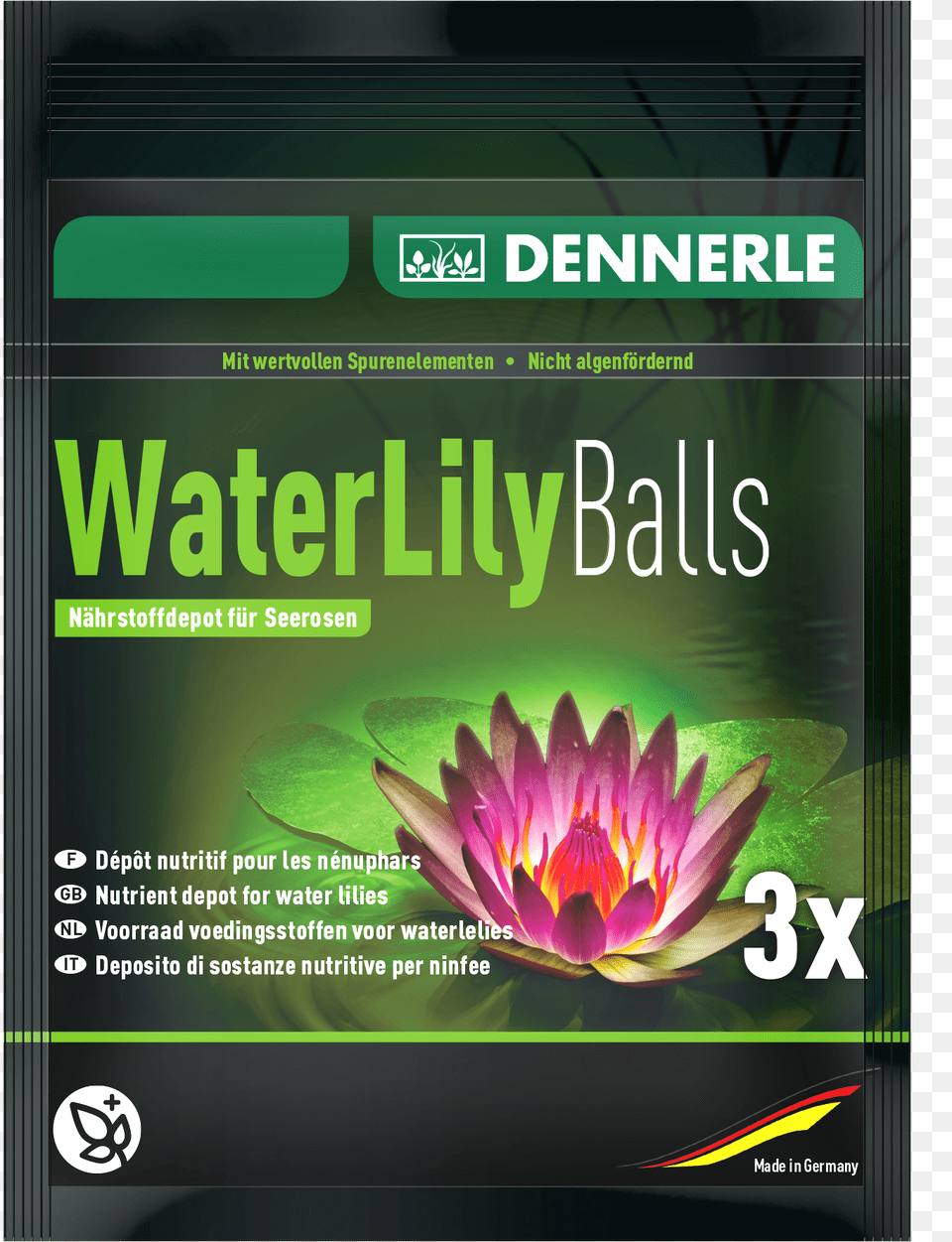 Dennerle Water Lily Balls Pond Fertiliser, Advertisement, Poster, Flower, Plant Png