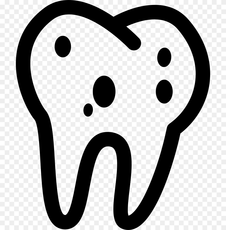 Dental Caries Comments Tooth Silhouette Clipart, Stencil Free Png