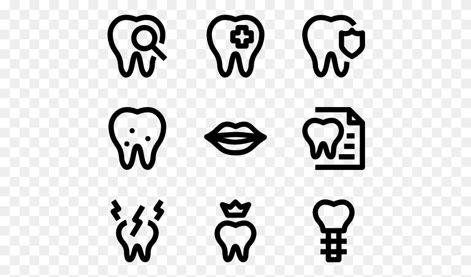 Dental Icons, Gray Free Png