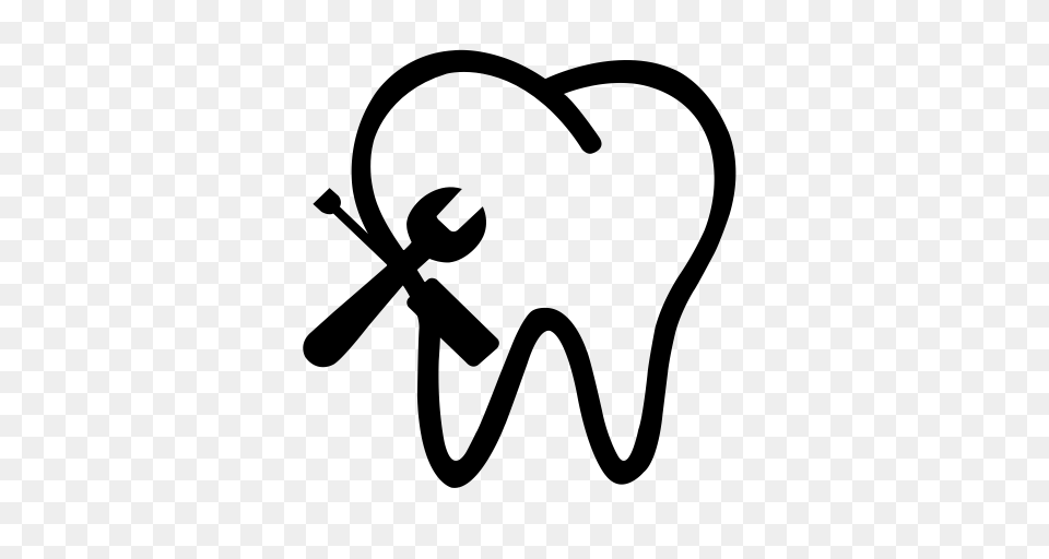 Dental Restoration Dental Dentist Icon With And Vector, Gray Free Png