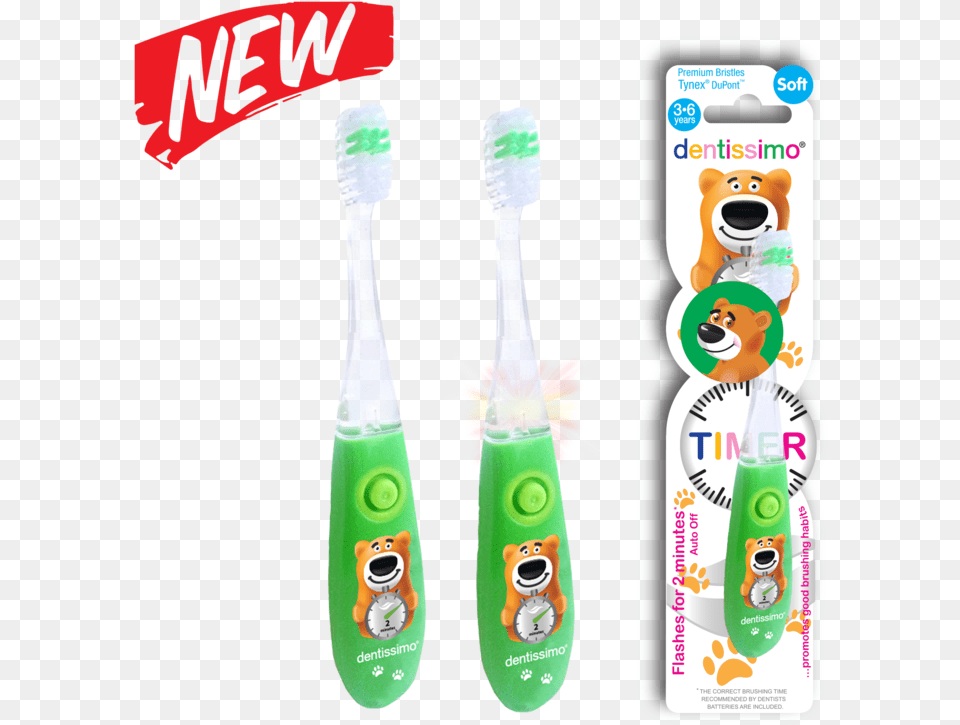 Dentissimo Kids Timer Toothbrush, Brush, Device, Tool Png Image