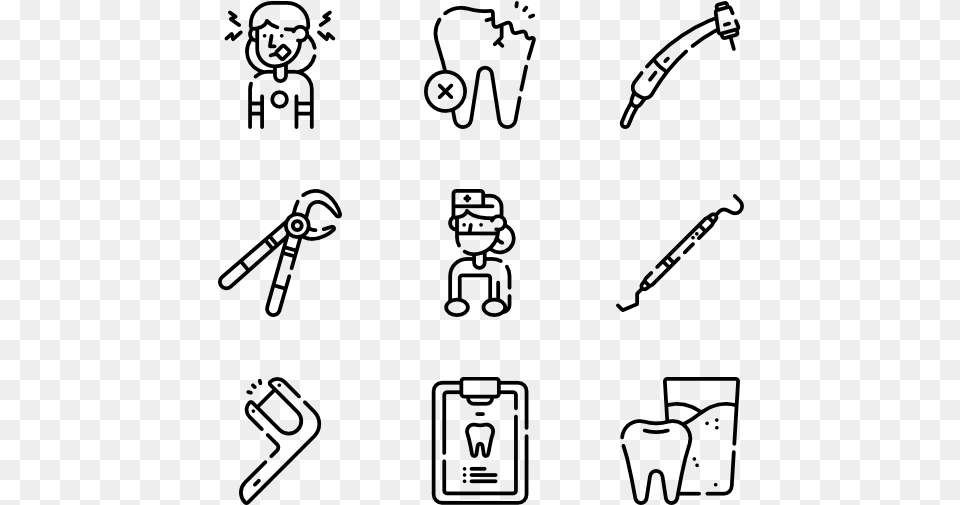 Dentist And Dental Care Lab Icons, Gray Png