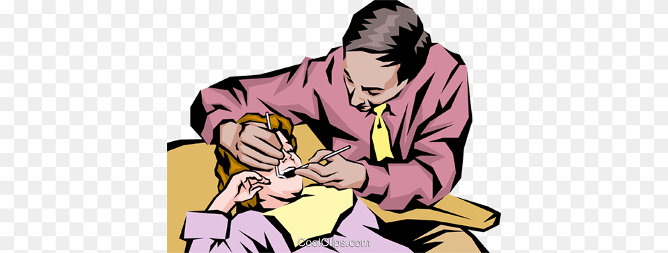 Dentist Checking Patients Teeth Royalty Vector Clip Art, Adult, Person, Man, Male Free Transparent Png