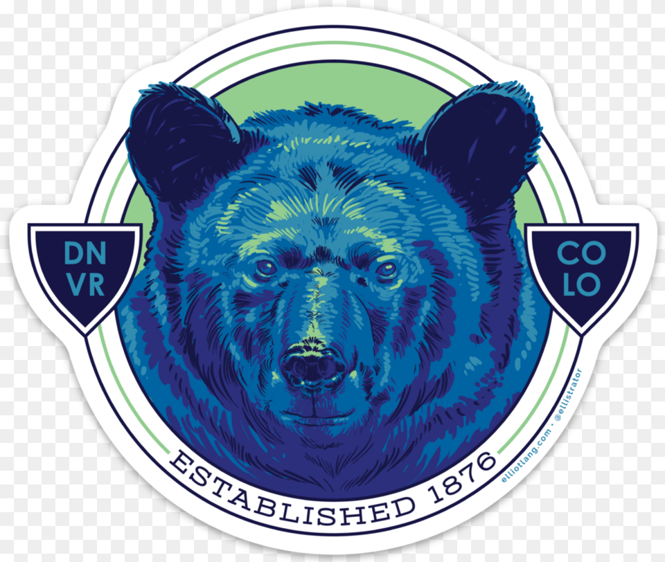 Denver Blue Bear Sticker Head Png