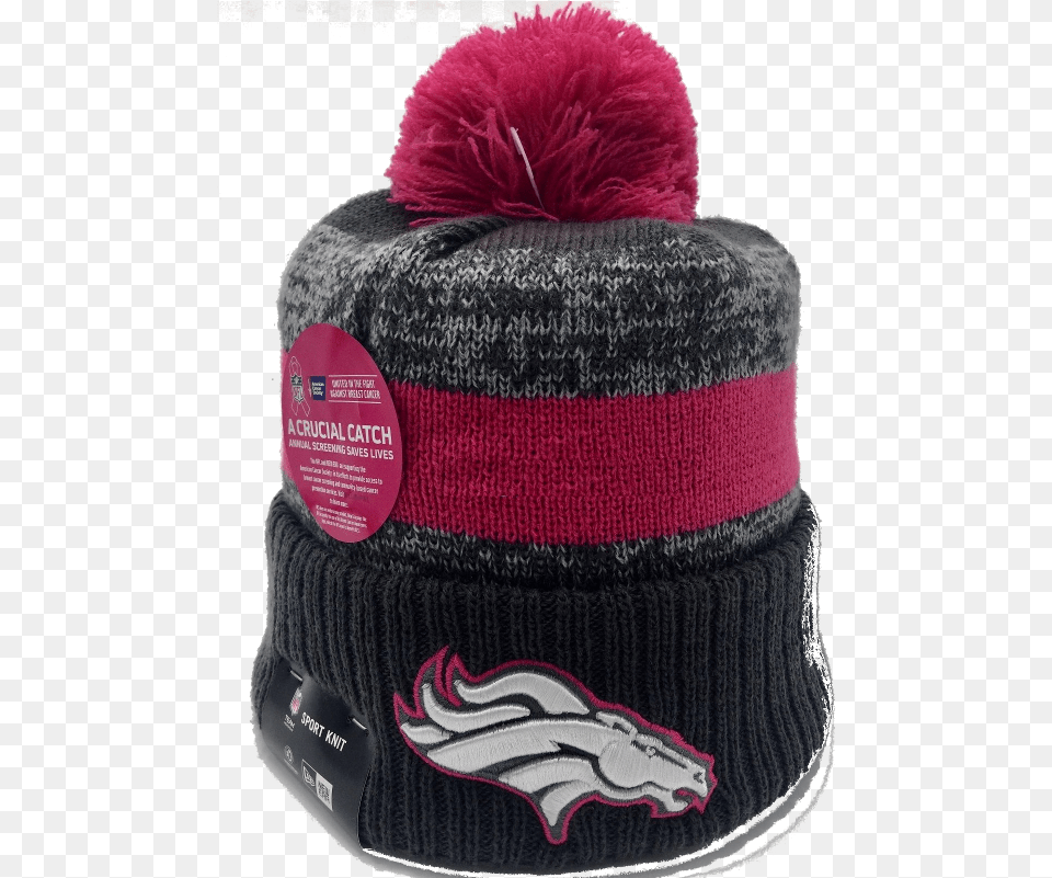 Denver Broncos Breast Cancer Awareness Hat Stretch Denver Broncos, Cap, Clothing, Beanie, Knitwear Free Png Download