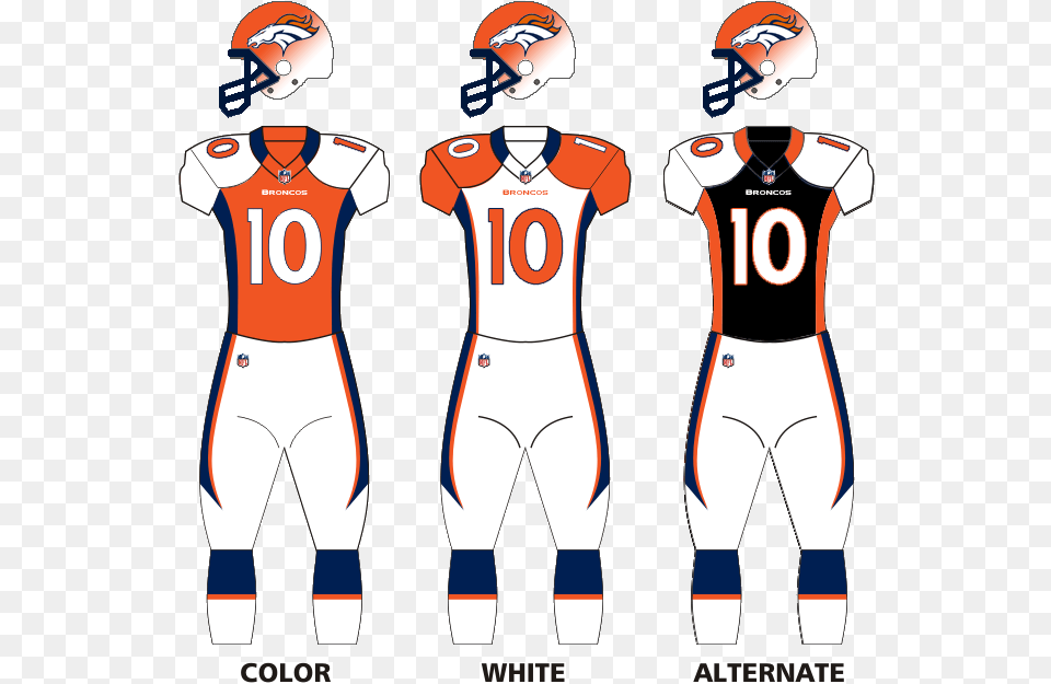 Denver Broncos Concept Uniforms, Clothing, Shirt, Helmet, Male Png