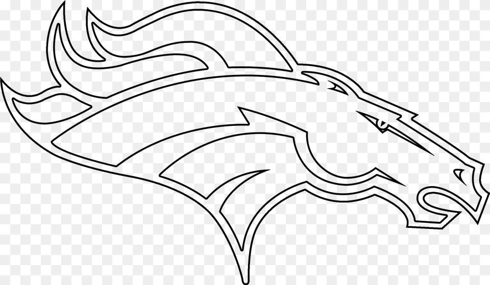 Denver Broncos Logo Coloring, Gray Png