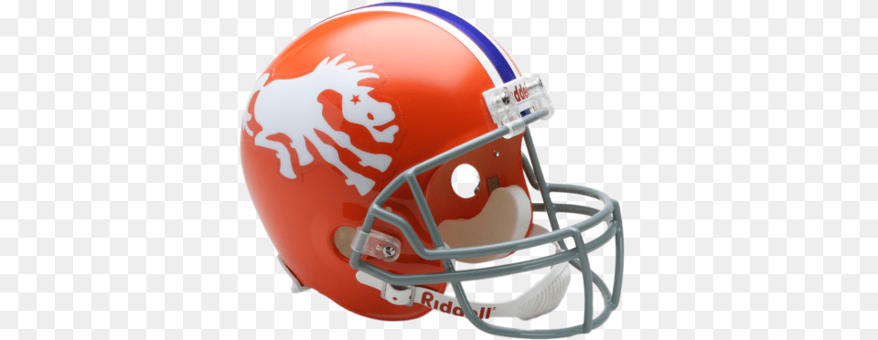 Denver Broncos Throwback 1966 Full Size Deluxe Replica Football Helmet, American Football, Football Helmet, Sport, Person Free Png