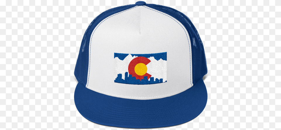 Denver Colorado Flag Trucker Snapback Cap Usa Cap Transparent, Baseball Cap, Clothing, Hat Free Png