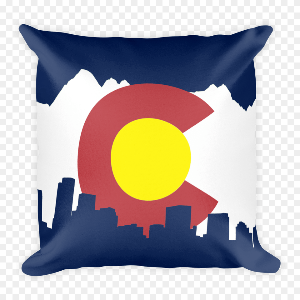 Denver Skyline Colorado Flag Pillow Denver Colorado Gifts Souvenirs, Cushion, Home Decor Png