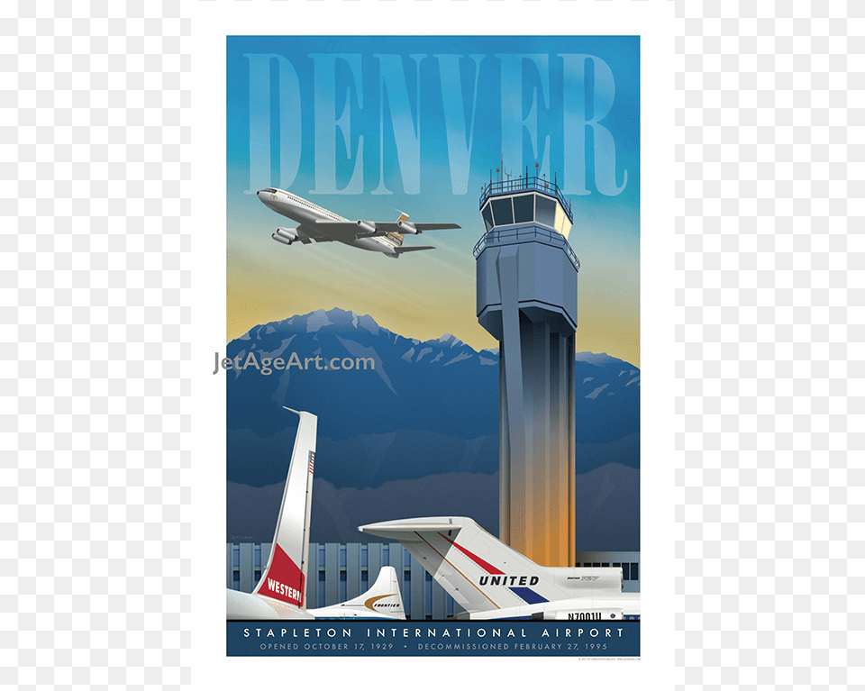 Denver Stapleton Airport Poster, Vehicle, Aircraft, Airplane, Transportation Free Png Download