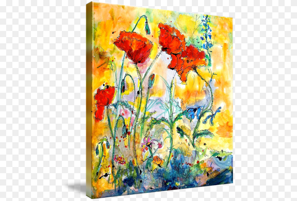 Deny Designs Ginette Fine Art Poppies Provence Shower, Canvas, Modern Art, Painting Png Image