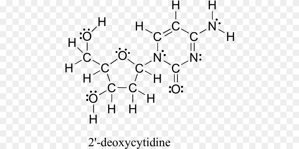 Deoxycytidine Contains Seven Heteroatoms Drawing, Gray Free Png Download