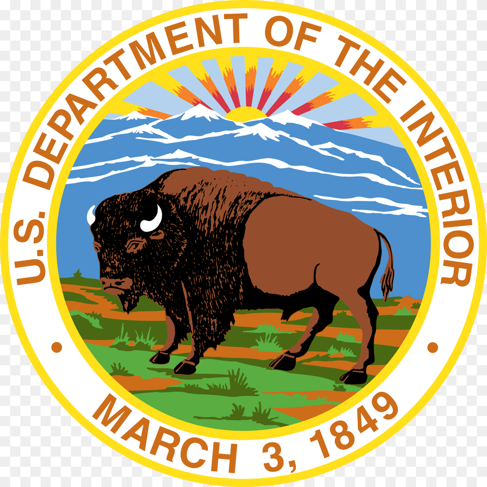 Department Of Interior Logo Us Department Of Interior Logo, Animal, Buffalo, Mammal, Wildlife Png Image