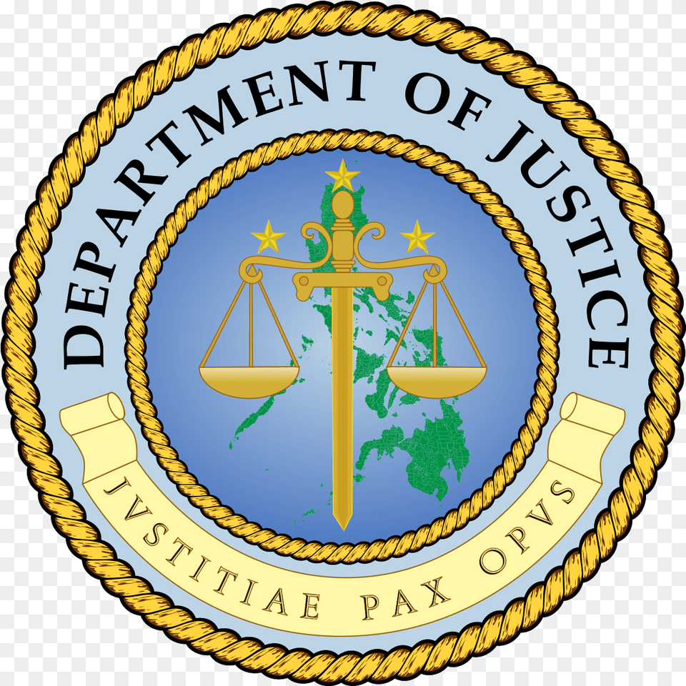 Department Of Justice Department Of Justice Logo Philippines, Symbol, Emblem, Badge, Cross Free Transparent Png