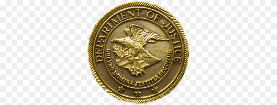 Department Of Justice Logo College Recruiter United States Department Of Justice, Gold, Accessories, Jewelry, Locket Free Png Download