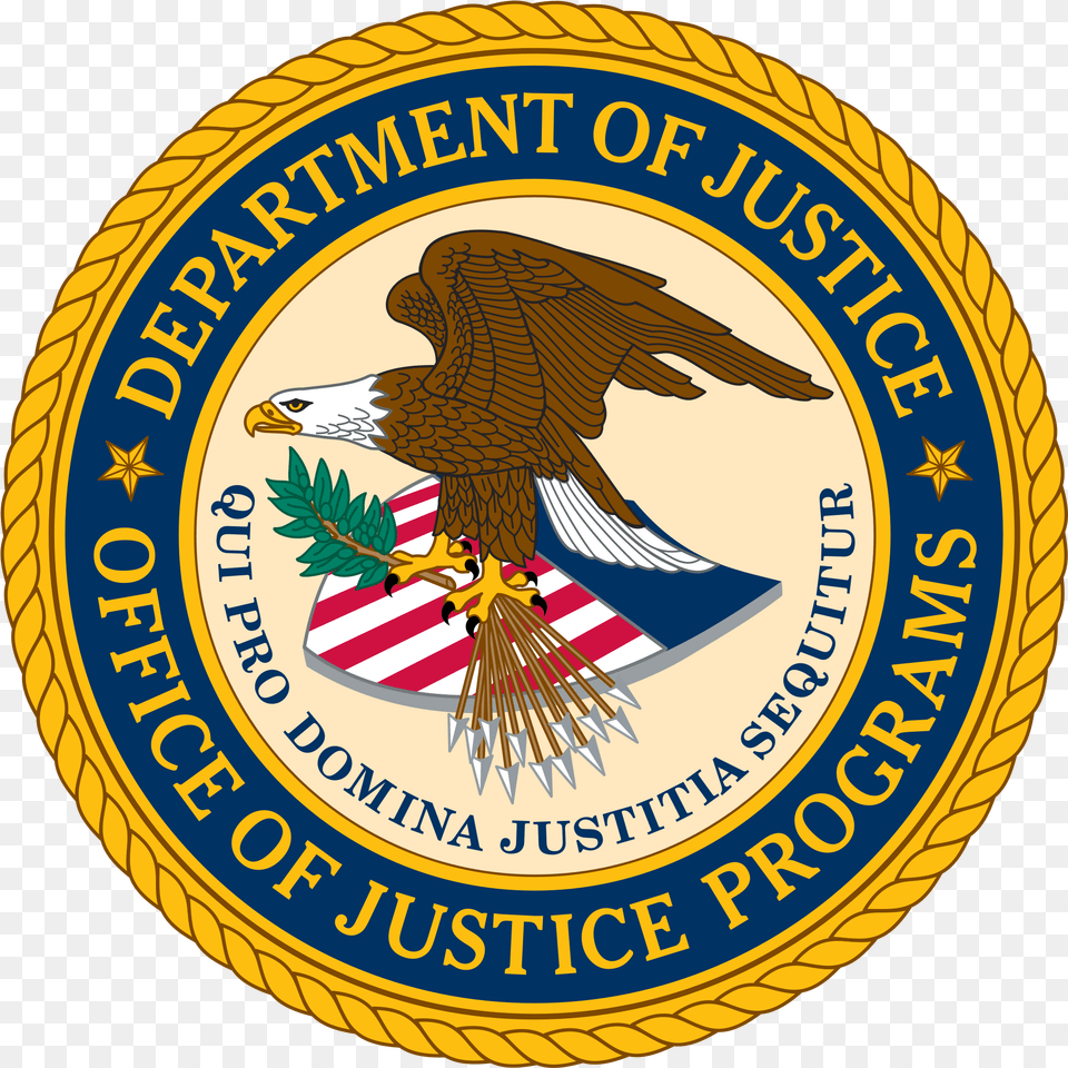 Department Of Justice Logo Office Of Justice Programs, Badge, Symbol, Emblem, Animal Png Image