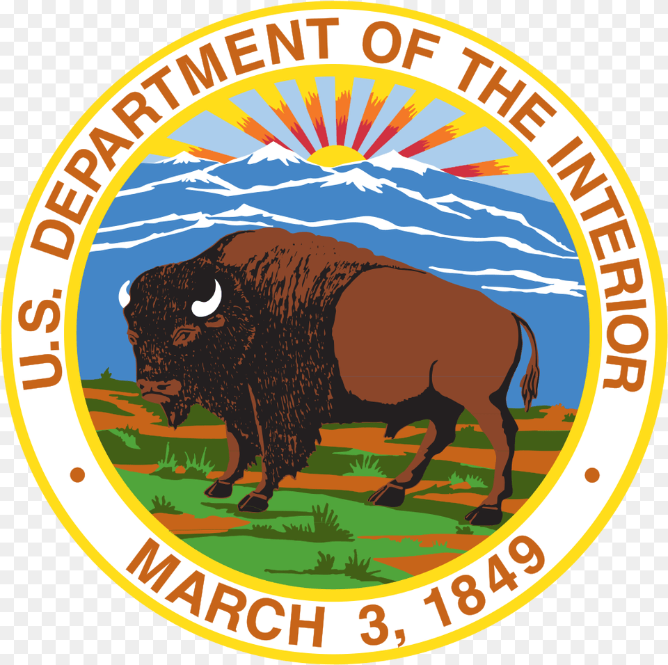 Department Of The Interior Announced South Carolina Us Department Of The Interior Logo, Animal, Buffalo, Mammal, Wildlife Png Image