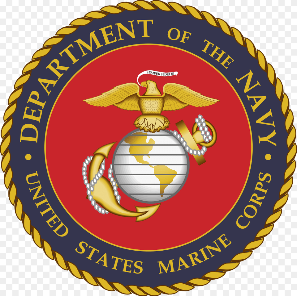 Department Of The Navy Us Marine Corps Logo, Symbol, Emblem, Badge, Bird Png