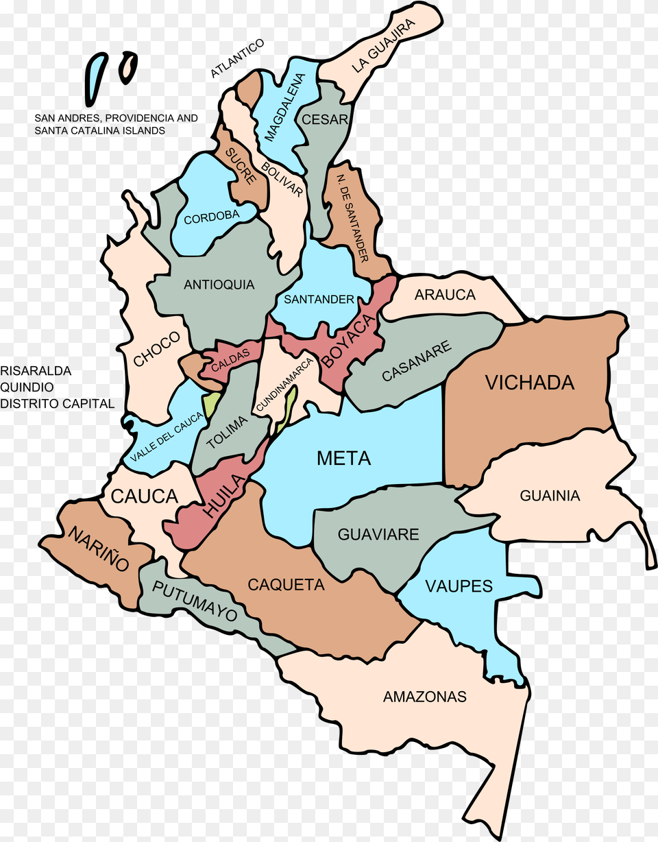 Departments Of Colombia Svg Colombia Map Departments, Atlas, Chart, Diagram, Plot Free Png Download