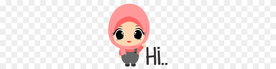 Depipit Cute Hijab Girl Line Stickers Line Store, Clothing, Hat, Cap, Face Free Png Download