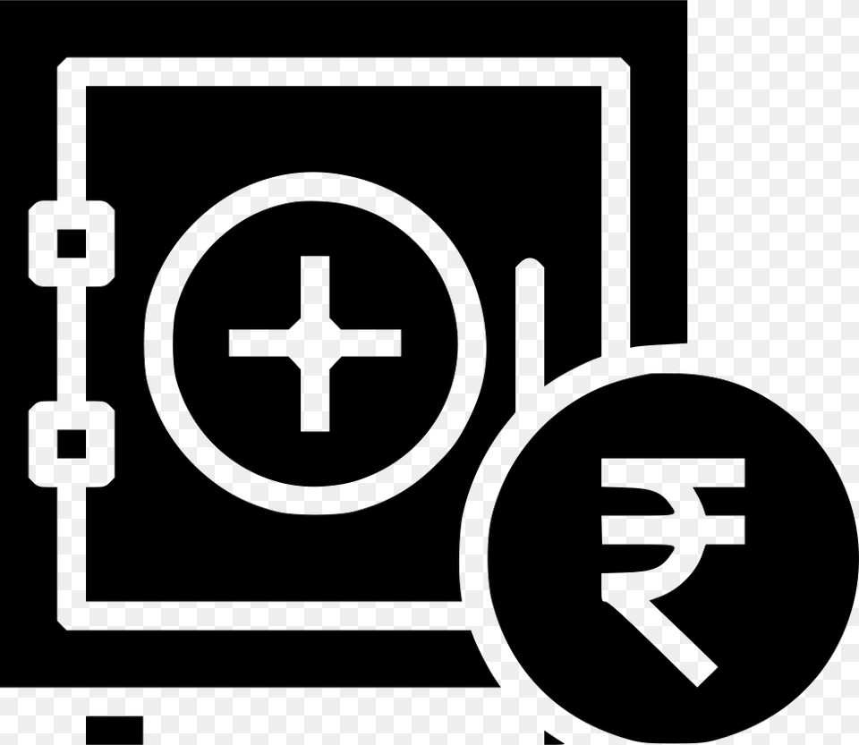 Deposit Safe Vault Secure Money Indian Rupee Comments Cross, Stencil Png