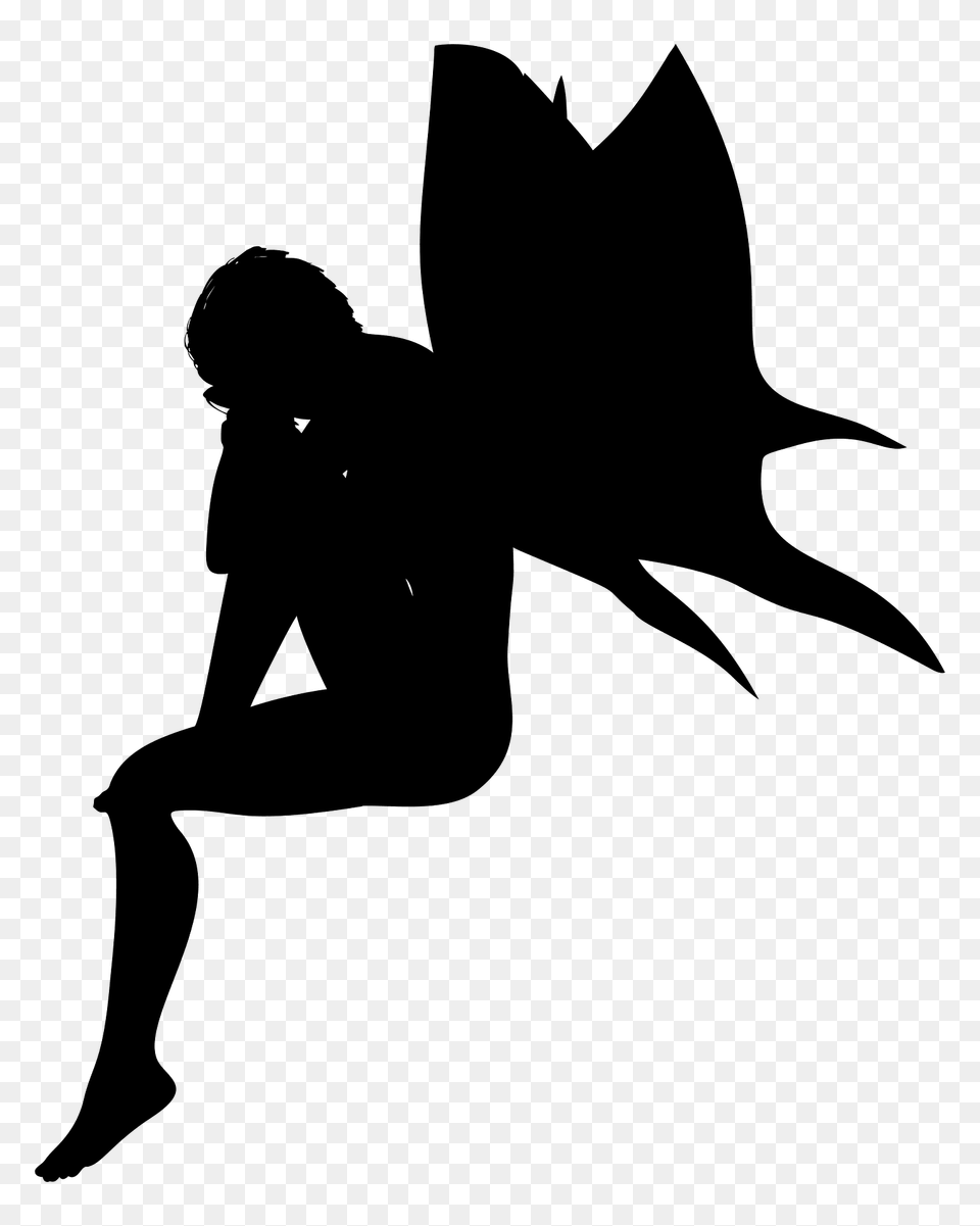 Depressed Fairy Silhouette, Person, Animal, Fish, Sea Life Png