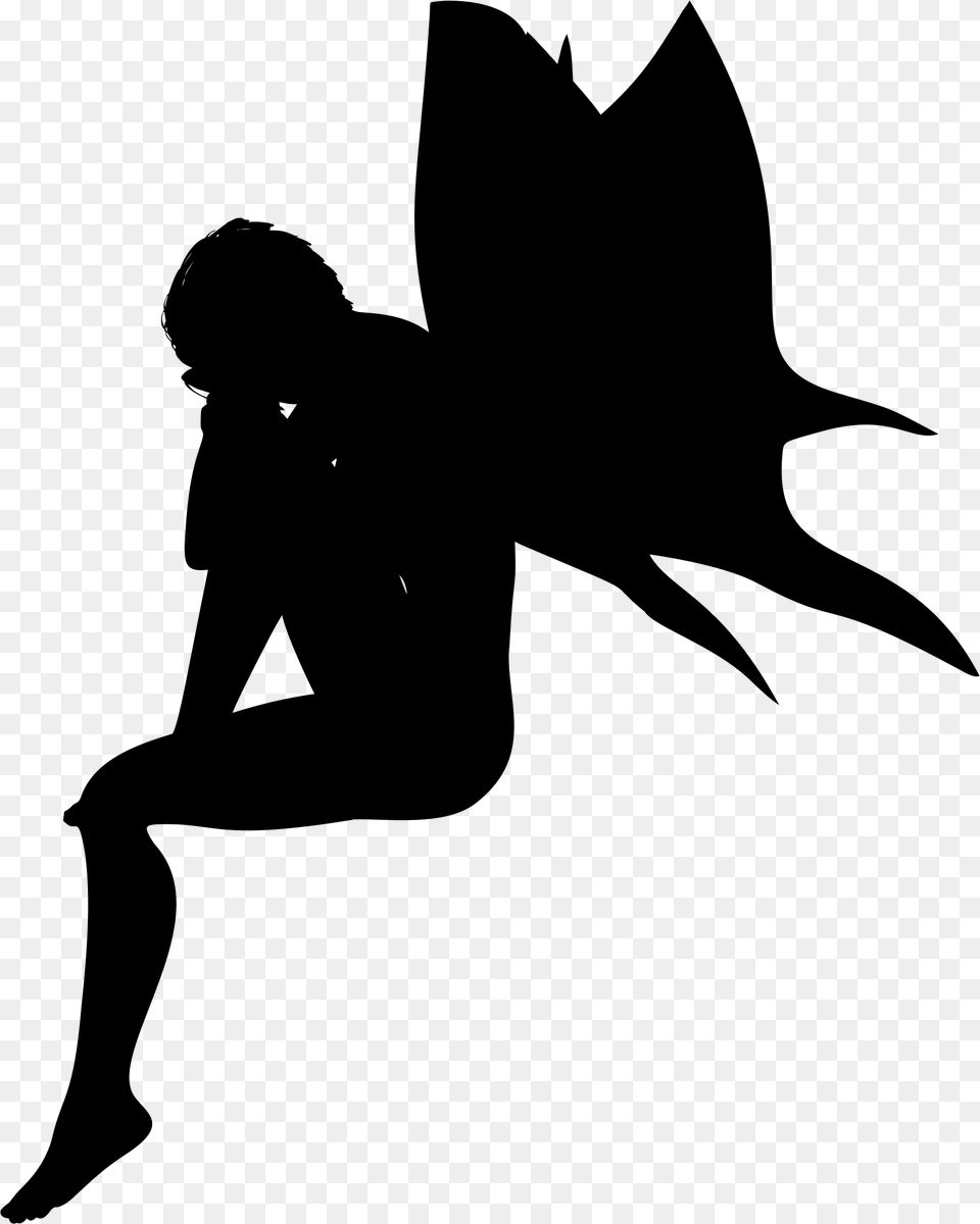 Depressed Fairy Silhouette Vector Clipart Image Free Png Download