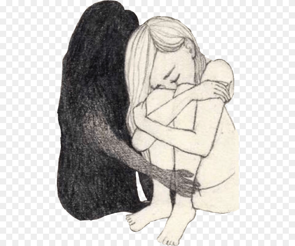 Depression Depressing Lovely Sad Alone Sticker You Will Never Touch Me Again, Art, Baby, Person, Drawing Png