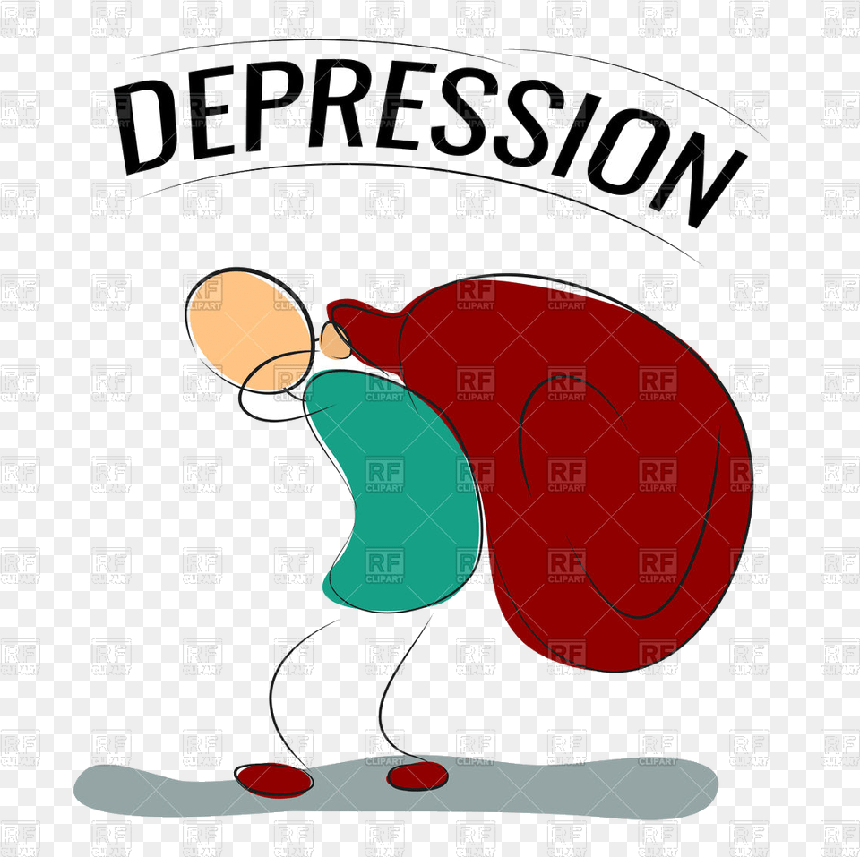 Depression Man Bears Big Sack Concept Vector Dibujos De La Gran Depresion, Blackboard, Food, Fruit, Plant Free Transparent Png