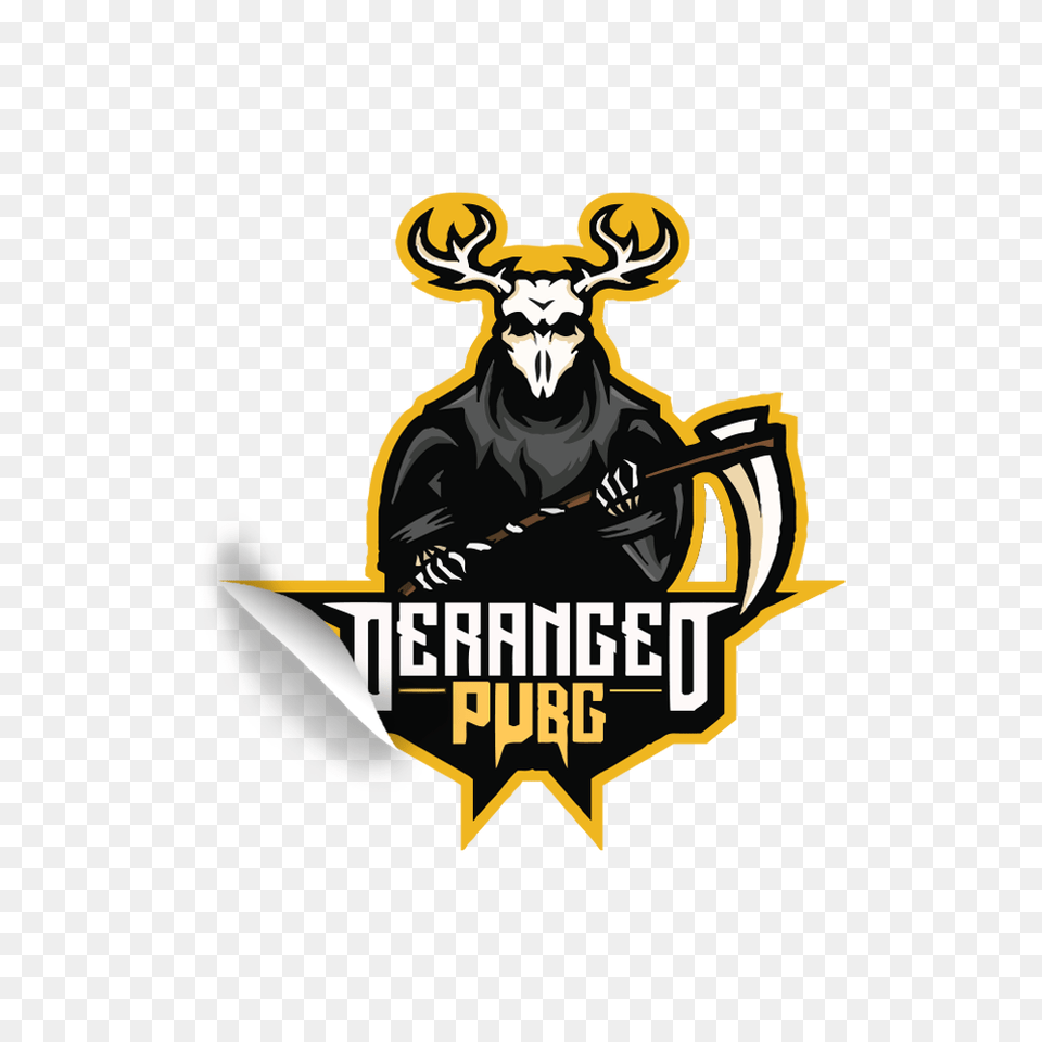 Deranged Esports Pubg Sticker, Logo, Animal, Buffalo, Mammal Free Transparent Png