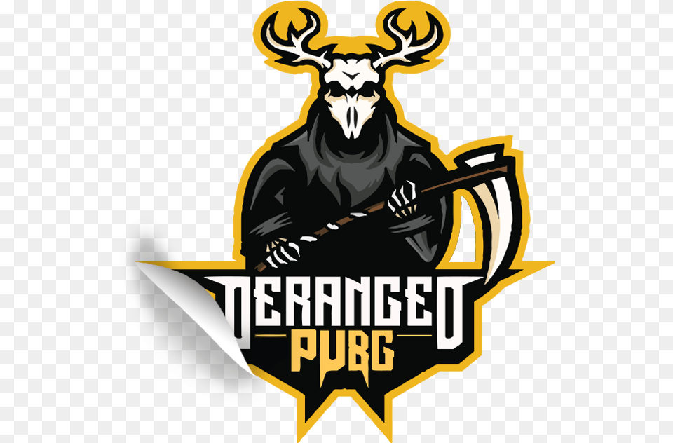 Deranged Esports Pubg Sticker Graphic Design, Person, Logo Free Transparent Png