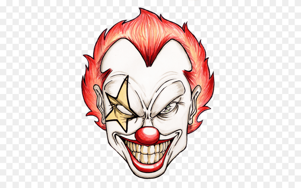 Deranged Twisted Psychotic Lunatic Clown Lunatic Clowns, Performer, Person, Face, Head Free Png Download