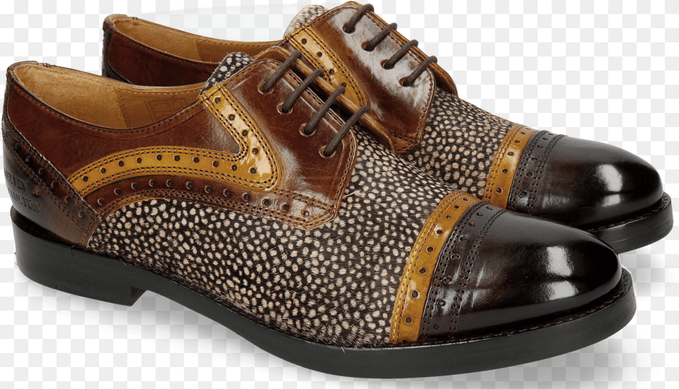 Derby Shoes Amelie 19 Mid Brown Yellow Hairon Halftone Shoe, Clothing, Footwear, Sneaker Png