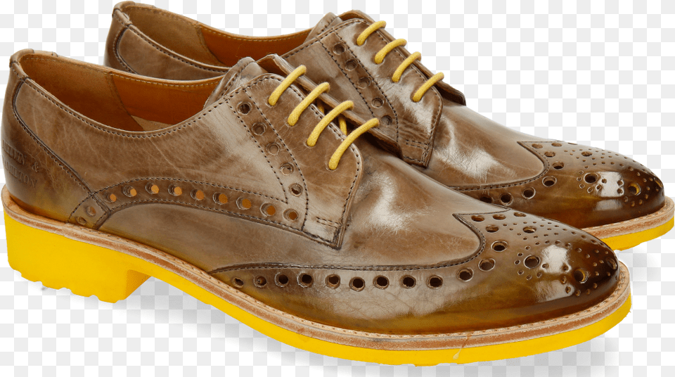 Derby Shoes Amelie 6 Light Grey Shade Yellow Suede, Clothing, Footwear, Shoe, Sneaker Free Transparent Png