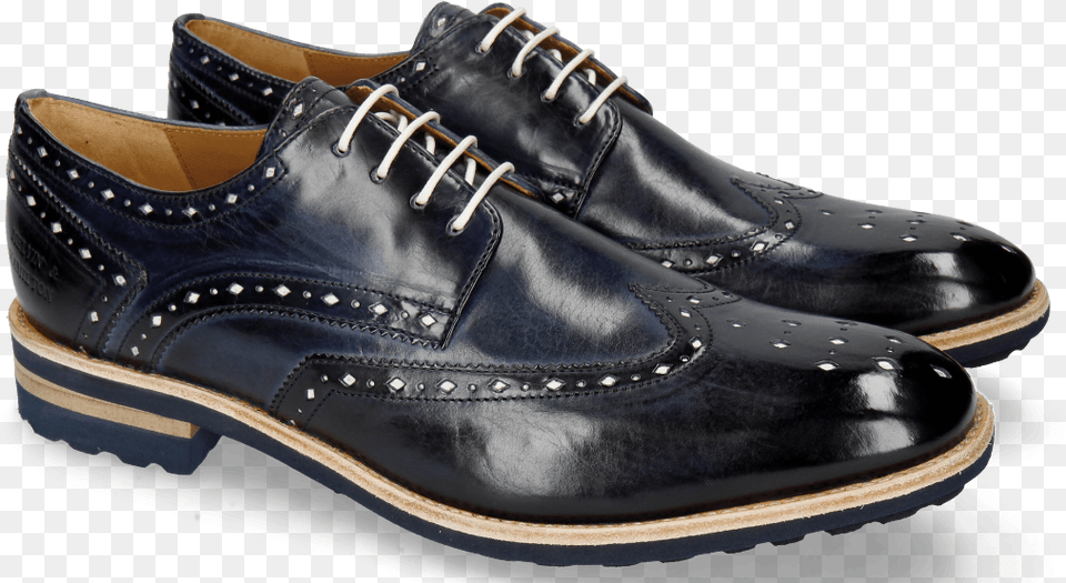 Derby Shoes Eddy 5 Navy Soft Patent White Punch Melvin Hamilton Brad, Clothing, Footwear, Shoe, Sneaker Free Png Download