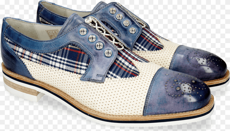 Derby Shoes Tom 22 Moroccan Blue Perfo White Tex Check Slip On Shoe, Clothing, Footwear, Sneaker Free Png