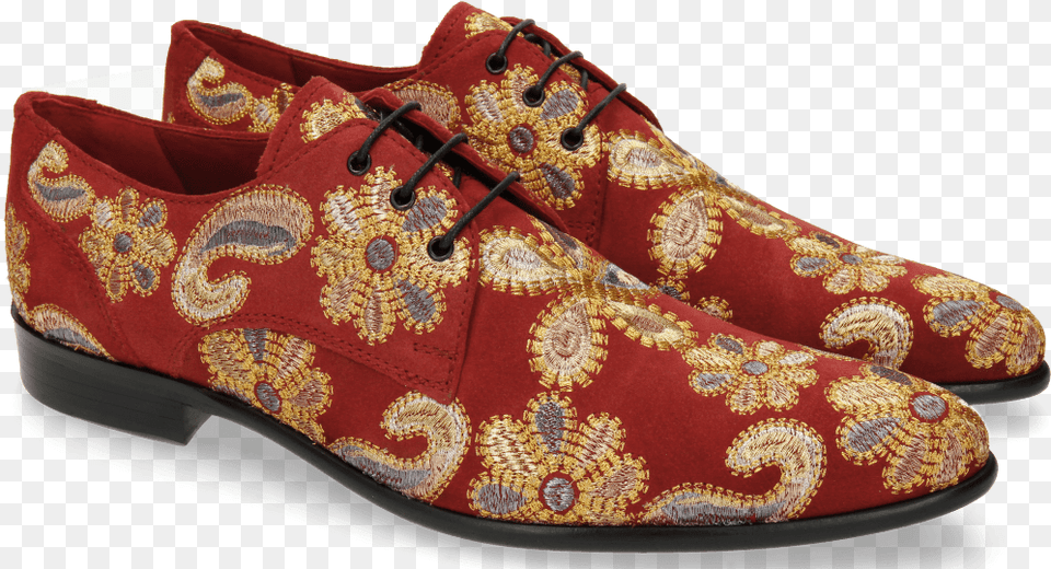 Derby Shoes Toni 1 Suede Red Embrodery Paisley Herren Derby Schuhe Derbies Monks Oder Budapester Von, Clothing, Footwear, Shoe, Sneaker Png Image