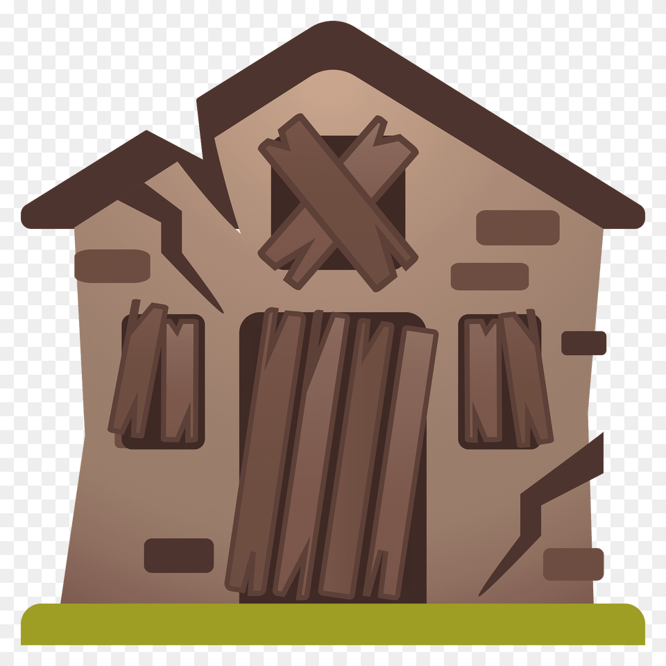 Derelict House Emoji Clipart, Architecture, Building, Countryside, Hut Png Image