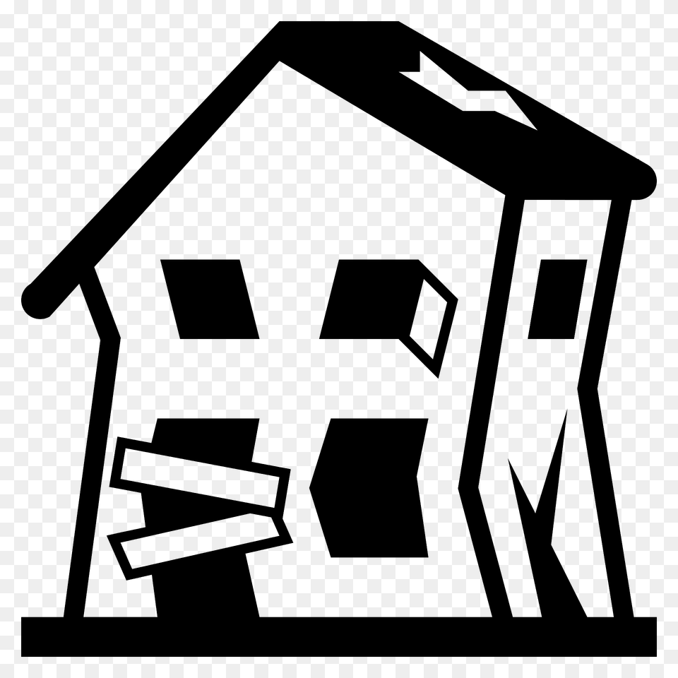 Derelict House Emoji Clipart, Architecture, Building, Countryside, Rural Png
