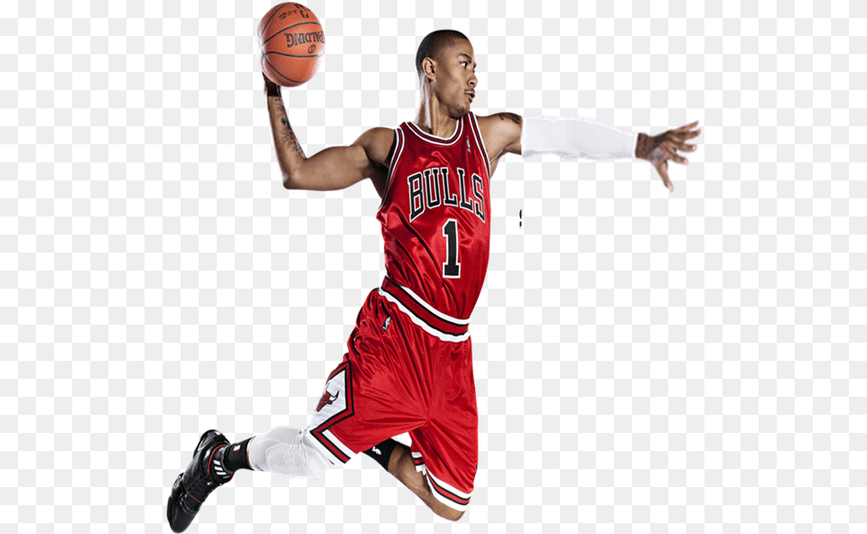 Derrick Rose Derrick Rose Bulls Dunk, Adult, Person, Man, Male Free Png