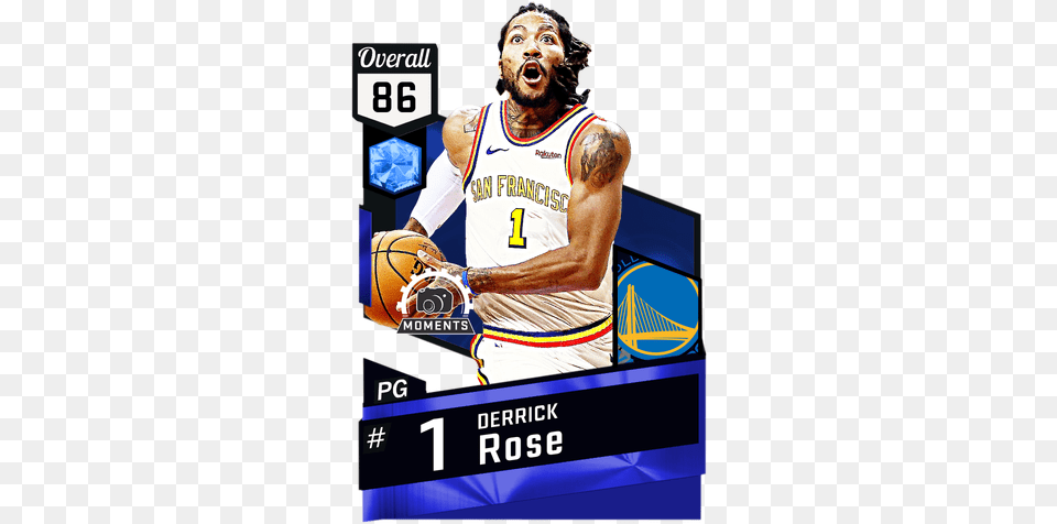 Derrick Rose Nba 2k17 Custom Card 2kmtcentral Kevin Durant Basketball Card, Adult, Person, People, Man Png Image