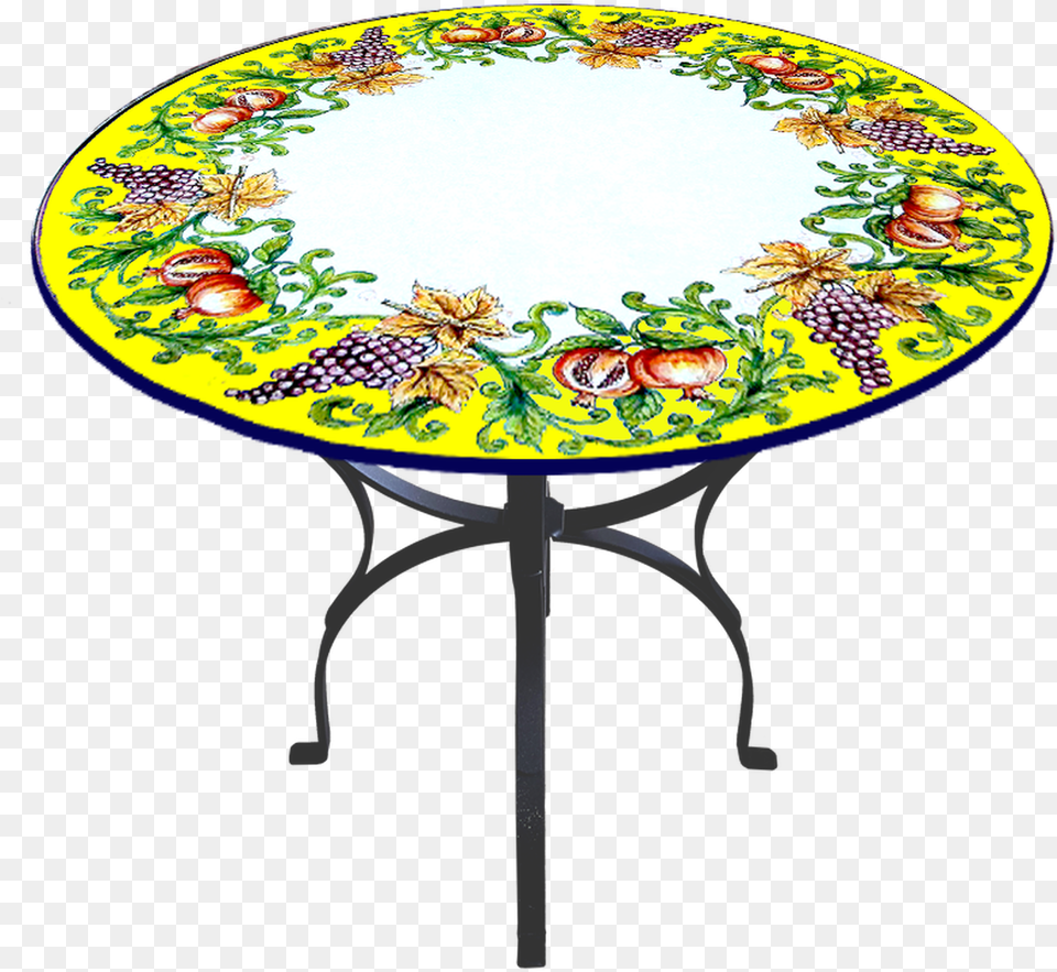 Deruta Italy Pottery Hand Painted Stone Table Deruta, Coffee Table, Furniture, Tabletop, Dining Table Free Png Download