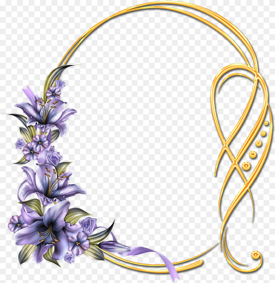 Descargar Marcos De Flores Con Lirios Color Morado Clipart Lavender, Plant, Flower, Accessories, Flower Arrangement Free Png