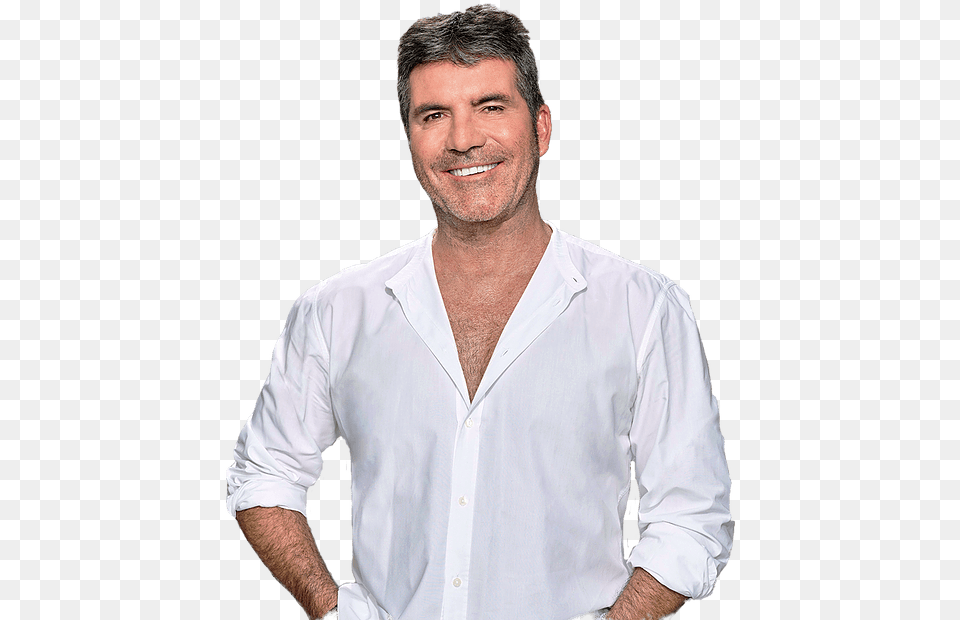 Descargar Simon Cowell White Background, Clothing, Dress Shirt, Shirt, Adult Free Png