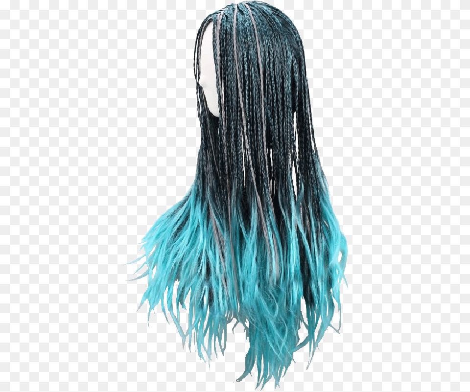Descendants 2 Uma Cosplay 70cm Blue Black Mixed Color Lace Wig, Adult, Female, Person, Woman Free Png